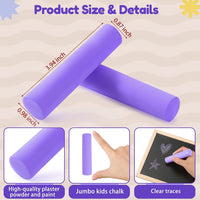 Fulmoon 40 pieces jumbo round white sidewalk chalk for kids - view 20