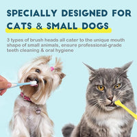 Dog Toothbrush Small Breed Cat Toothbrushes, Puppy Tooth Brushing Kit, Tiny Dog Tooth Brush, Micro Head Deep Teeth Cleaning Brushes for Mini Pet Doggie Kitten, Soft Bristles, 5 PCS