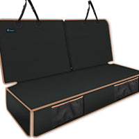 Dog Car Seat Covers for Back Seat - Bench-61"W / PU leather-Black