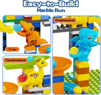Anpcso 128 piece marble run building blocks set with ring toss rings - view 9