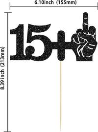 Ephlyn 1Pc 49+1 Black Glitter Cake Topper 50th Birthday Party Cake - 16th-1Pcs / Black - image 3