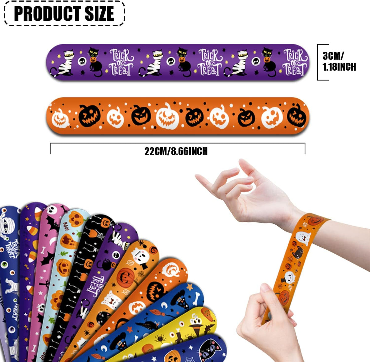 FOIMAS 48pcs Halloween Slap Bracelets - Halloween - image 2