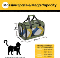 Conlun Cat Carrier Soft-Sided Pets Travel Carriers up to 15 Lbs - Green / 17.0"L x 11.0"W x 11.0"H - image 2