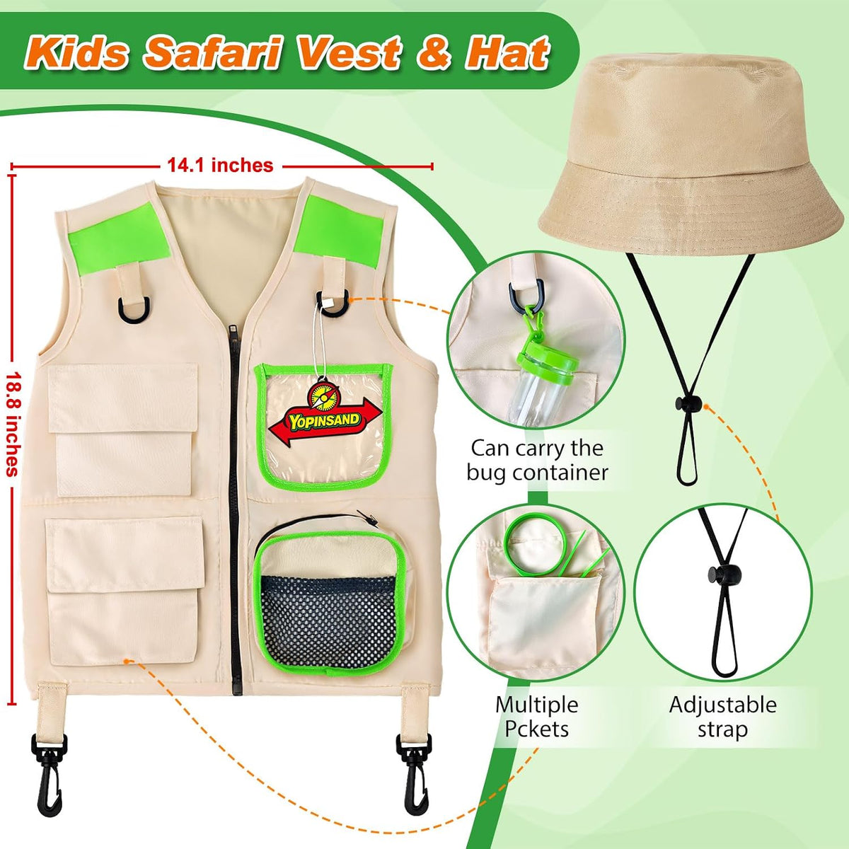 YOPINSAND Kids Explorer Kit & Bug Catcher Kit - Green - image 2