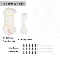 Cat Netting Balcony, UV & Weather-Resistant Cat Balcony Safety Net, Transparent Nylon Pet Mesh - Transparent 10x20ft - image 4