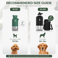 32 oz. Dog Water Bottle, Insulated Dog Travel Water Bottle - Forest Green / 32 oz - image 4