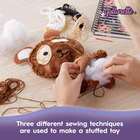 Qollorette felt sewing kit for kids with a handmade kitty stuffed toy and outfits - view 16