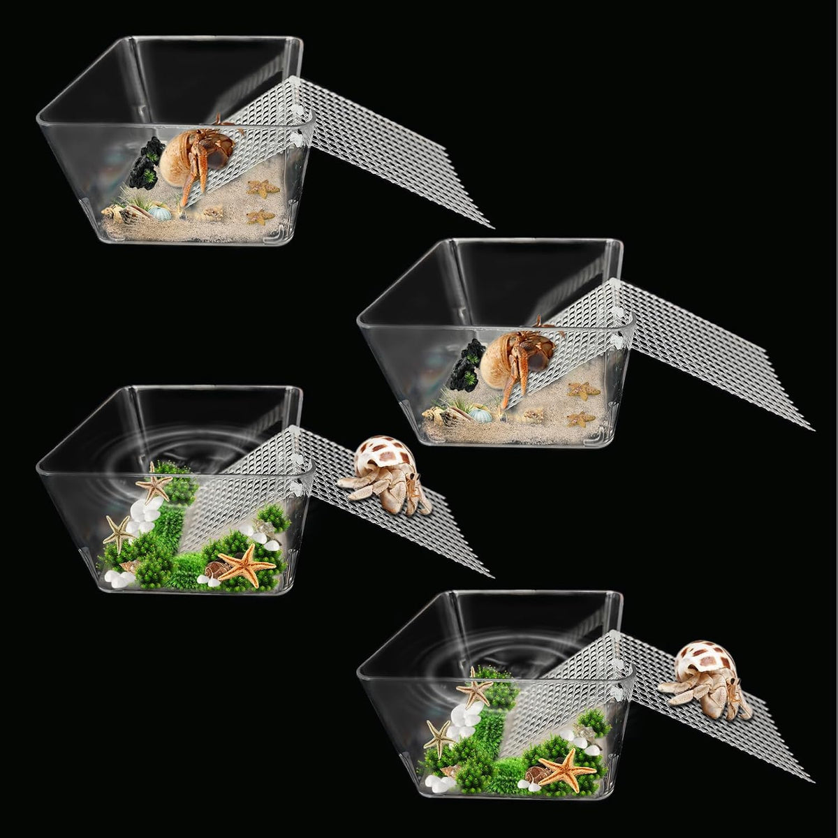 2 Packs Hermit Crab Pool, Ideal Hermit Crab Tank Combination - Small*4