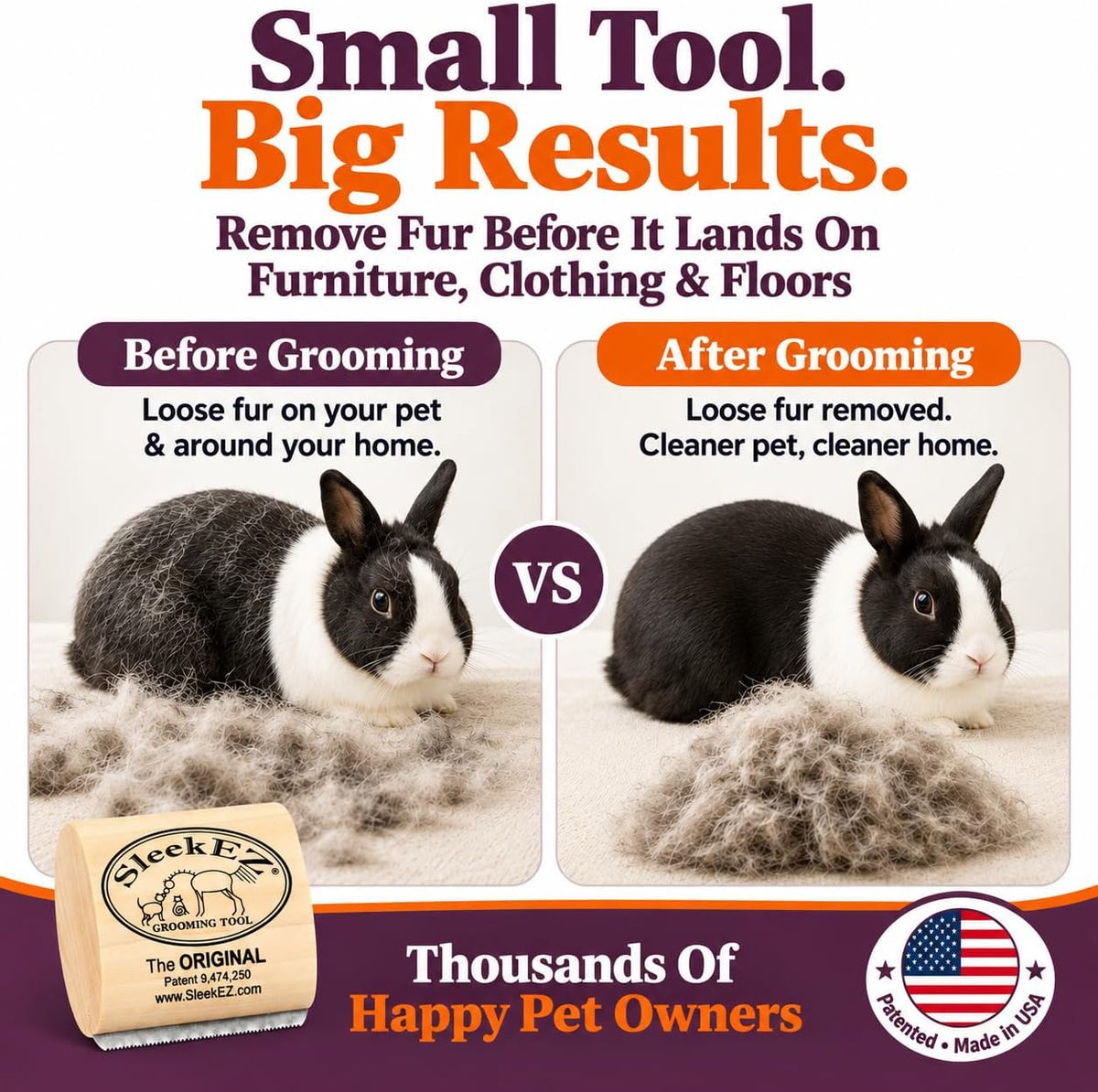 SleekEZ Dog Brush for Shedding, Patented Deshedding Dog Brush - Cat Brush - image 4