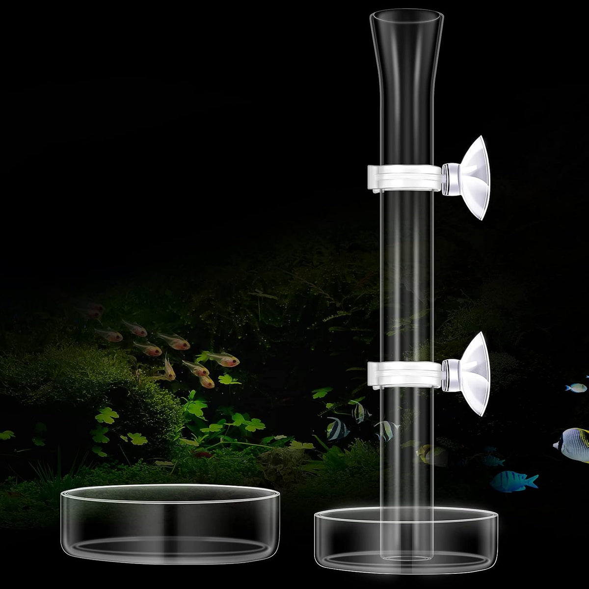 CHENGU 3 Pcs Shrimp Feeding Tube and Dish - 8" + 2 Tray