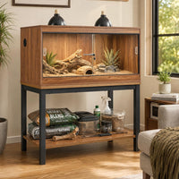 unipaws 110 Gallon Reptile Tank for Lizards - Walnut / 50 Gallon Tank - image 3