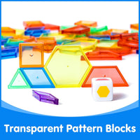 100 Pcs Translucent Linking Cubes, Light Table Manipulatives - Translucent Pattern Blooks - image 4