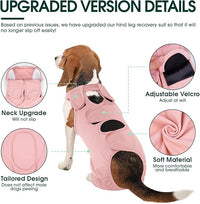 Kuoser Dog Recovery Suit for Back Legs, Thigh Wound Protective Sleeve for Dogs, Dog Recovery Sleeve for Female Male Dogs, Dog Onesie After Surgery Pet Surgical Suit for Spay Neuter, Pink XL