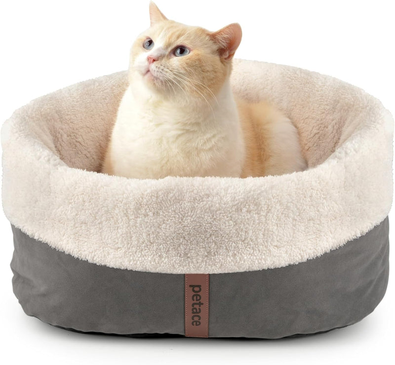 Heated Cat Bed with Pet Pad, 17.7"×13.7", Gray – Essentials for Cats - Grey / With Self Warming Pad