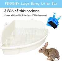 PINVNBY Large Rabbit Litter Box Bunny Corner Toilet Box Small Animal - White - image 3