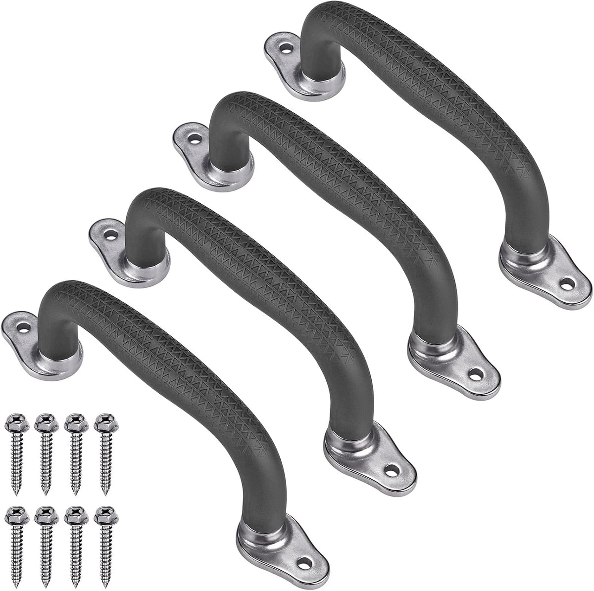 SELEWARE black playground safety handles with steel brackets, 2 pack - view 2