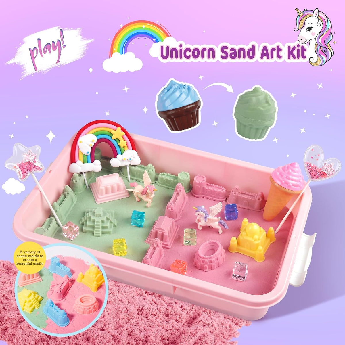 Weilim Unicorn Sensory Bin for Girls - image 2