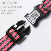 Reflective Dog Collar with Apple AirTag Holder & QR Code Pet ID Tag,Soft Nylon Adjustable Dog Tracker Collar with Safety Lock for Small Dogs (Rose Red, S)