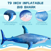 Huge Inflatable Shark Pool Toy - Blue - image 2