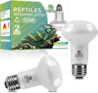 Reptile Heat Lamp Bulbs, Simulate Natural Sunlight Heat Light Bulb, 2 Pack 100W Amphibian Terrarium - Intense Light / 2*50