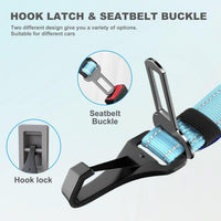 IOKHEIRA Dog Seatbelt, Updated Adjustable Harness Reflective Bungee Dog Car Seat Belt with Aviation - Light Bule - image 2