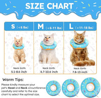 Cat Cone Collar Soft, Cat Recovery Collar for Wound Healing Cute Cat Adjustable Cat Cones to Stop Licking Comfortable Lightweight Neck Elizabethan Collars for Cats
