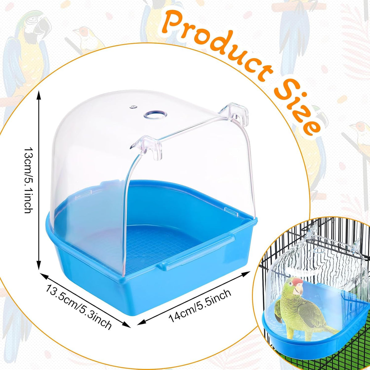Honeydak 3 Pcs Bird Bath for Cage Parakeet Bath Hanging Box - Vivid Color - image 3