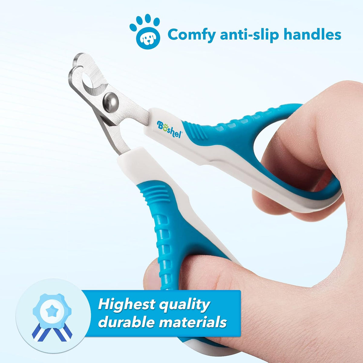 Large Dog Nail Clippers with Safety Guard to Avoid Over-Cutting Nails - Small - Angled - image 3