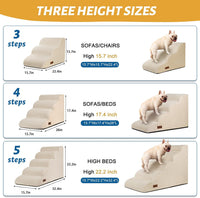 Dog Stairs for Small Dogs and Cats - Beige / 5 / Standard 5-Step 22.2"H - image 4
