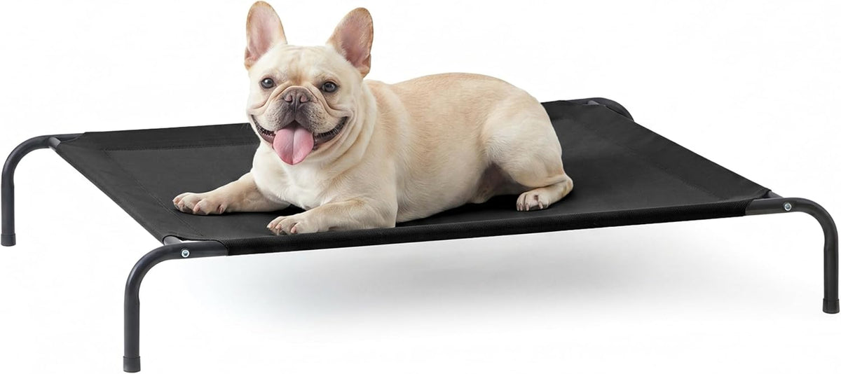 Love's cabin Elevated Cooling Dog Bed for Large Dogs - Black / 43" X 31.5" X 8"