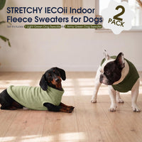 2 Pack 3XL Fleece Dog Sweater for Labrador, Leash Hole - Light Green & Army Green / XXX-Large(Chest Girth: 26.4") - image 2