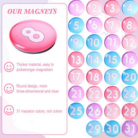 Tellegloww 1-31 magnetic calendar numbers in dark rainbow glass - view 13