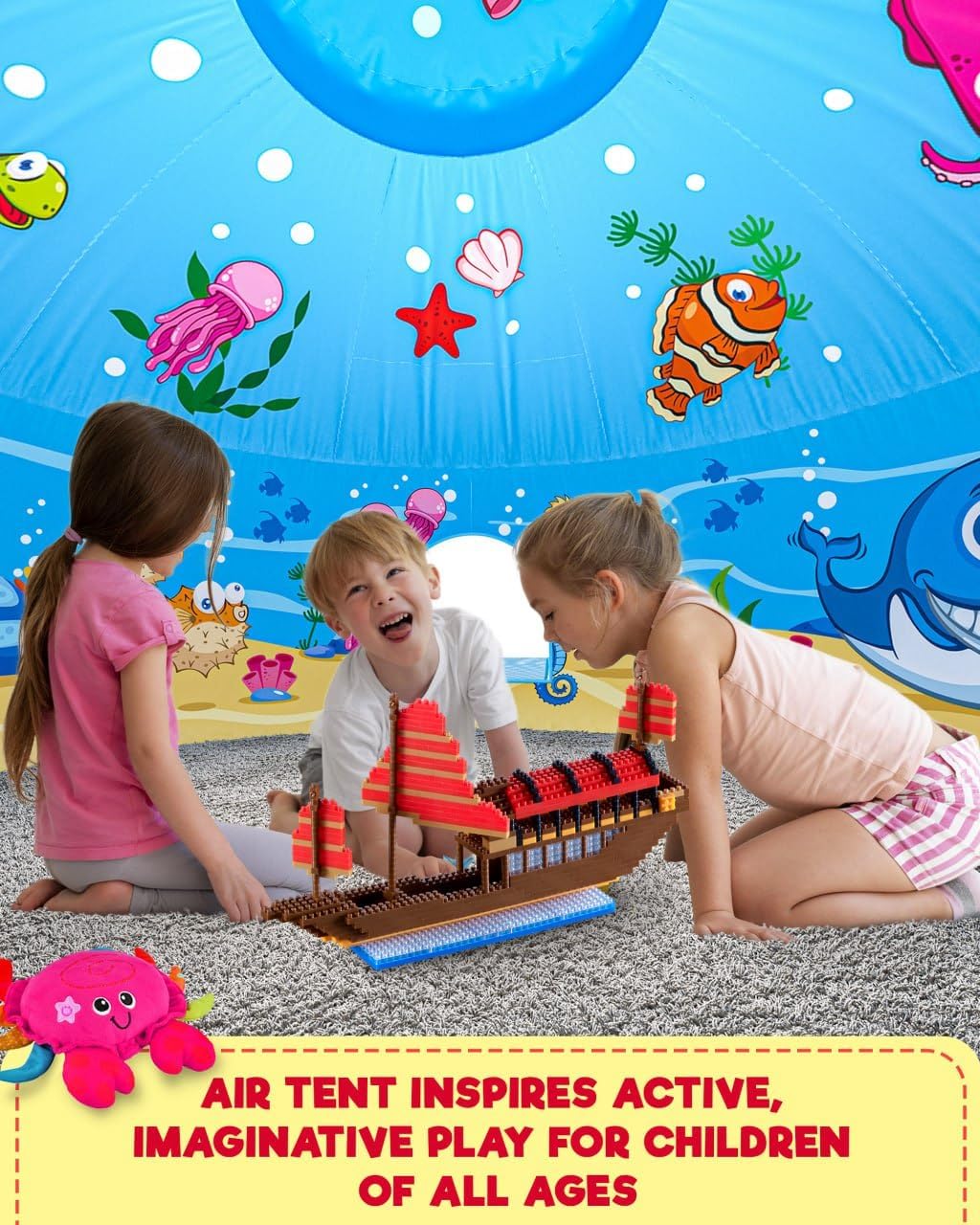 Air Tent for kids Door 77 x 50 in - Ocean Fun - image 4