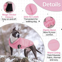 Lelepet Reversible Dog Coat Windproof Dog Jacket Lightweight Puffer - Extra Small / Pink - image 3