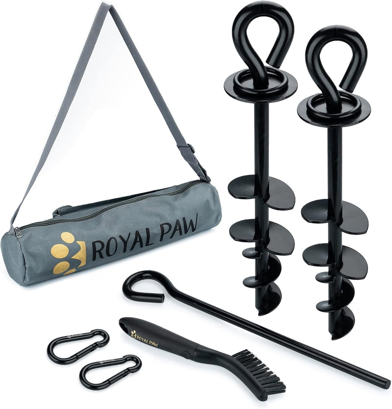 ROYAL-PAW Dog Tie Out Stake, for Large Dogs up to 210 lbs - 1 / Black