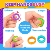Fidget Toys Sensory Rings for Kids: 12 Pack Finger Spinner Rings - 12pcs - image 2