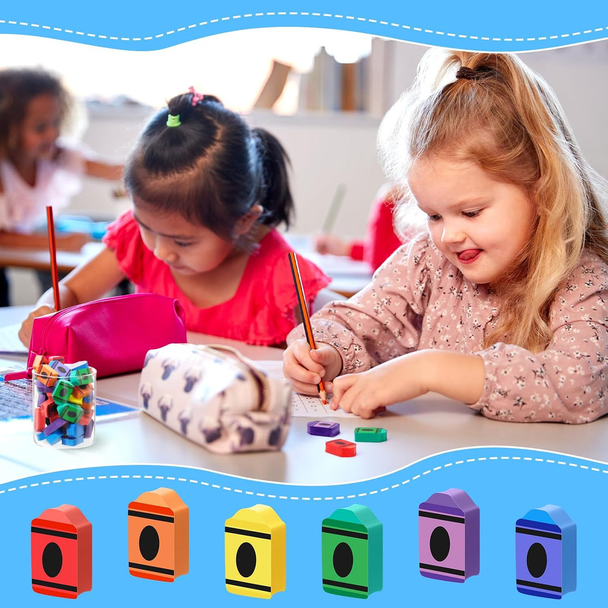 Chivao mini dog erasers for kids, 72 rubber erasers in poodle, pug, corgi and dachshund styles - view 12