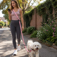 Kazazoo Hands-Free Dog Leash Adjustable Length 5-8 Ft - Pink / M - image 2