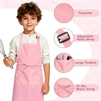 IAGBIBUI 12 pack of black kids aprons with two front pockets - view 18