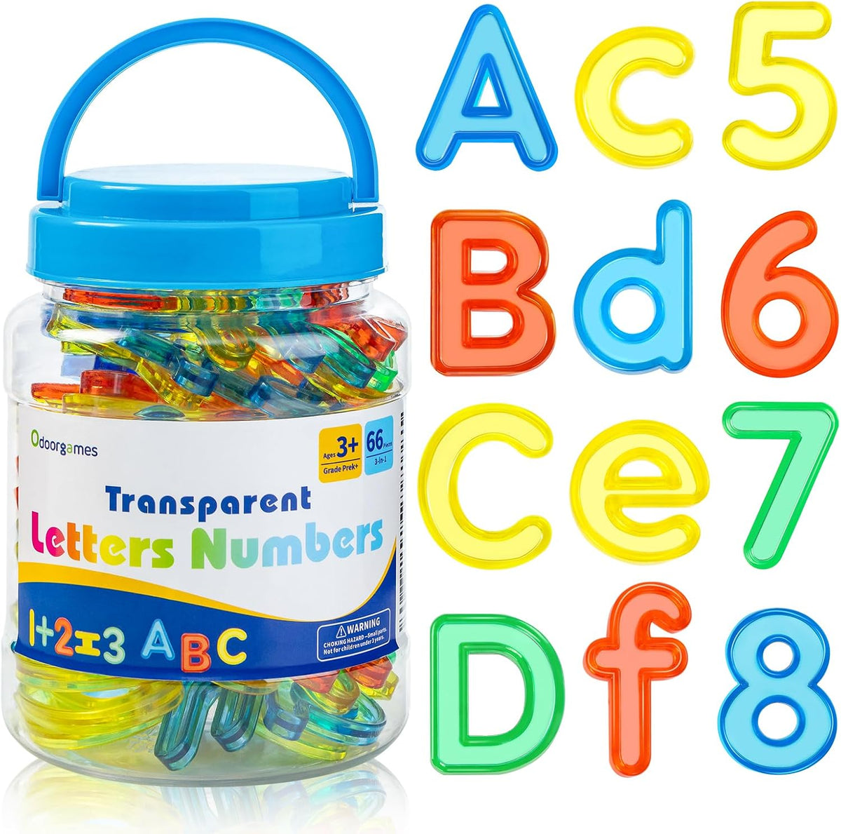 66 Pcs Translucent Letters and Numbers, Light Table Toys - Letters and Numbers