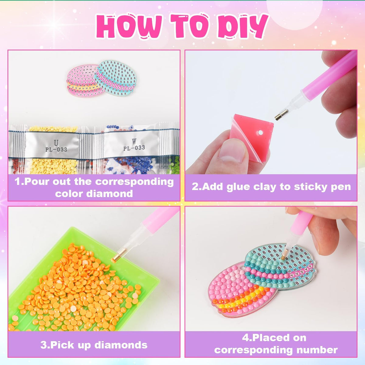 Labeol Diamond Art Kits for kids 5D Diamond Creat Your Own GEM - Dessert - image 4