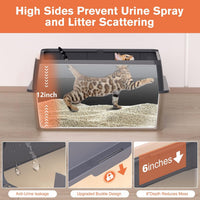 XXL Stainless Steel Litter Box with Lid - image 3