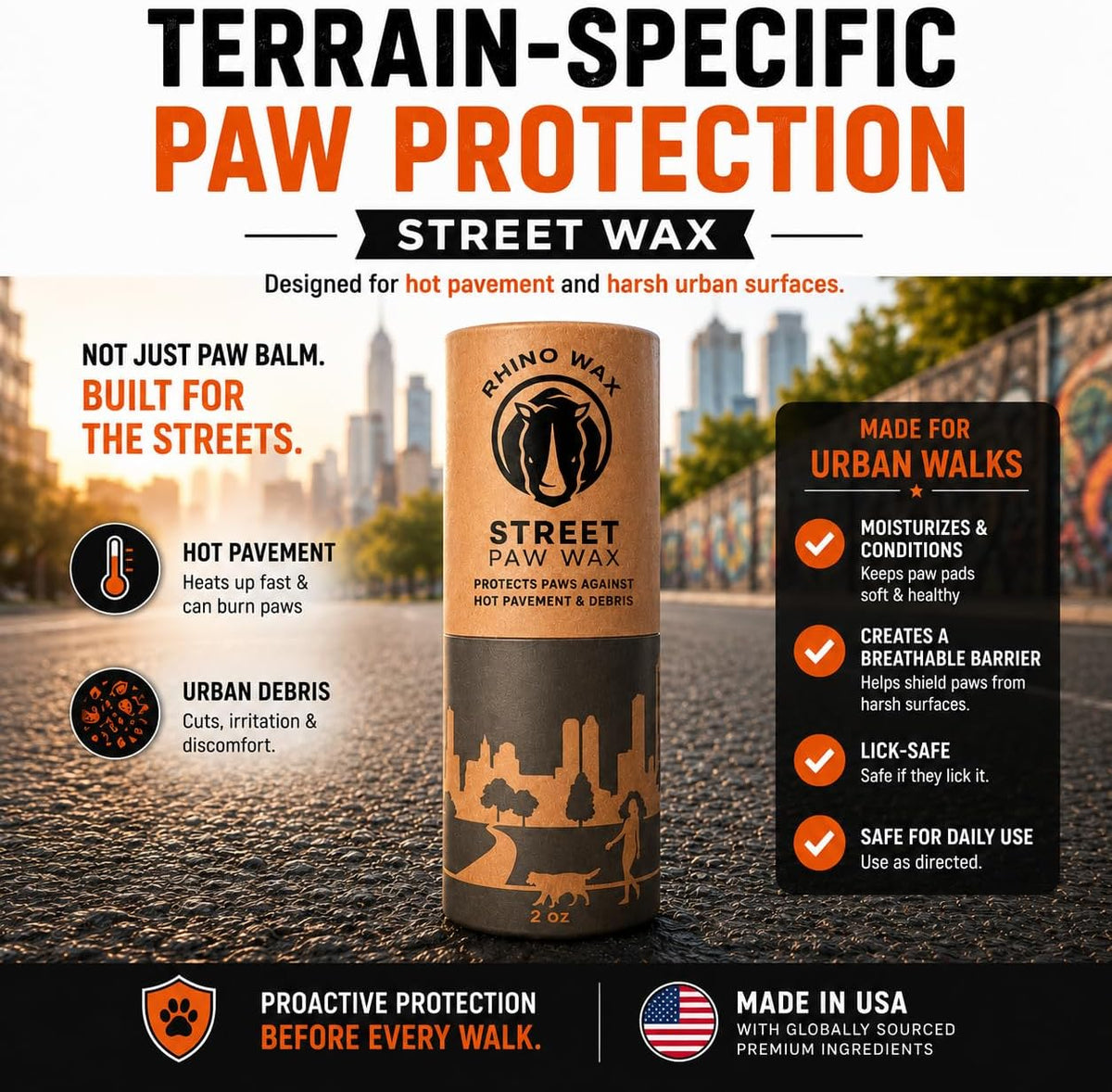 Dog Paw Protector for Hot Pavement, Asphalt, Streets & Sidewalks – Essentials for Dogs - Paw Street Wax - image 4