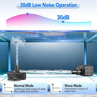 hygger 24V DC Adjustable Aquarium Water Pump & Wavemaker,30dB Quiet Return Pump,10-Speed Flow Control, Dry Run Anti-Block Protection for Freshwater Saltwater Ponds Fountains (92W,3170GPH/12000LPH)