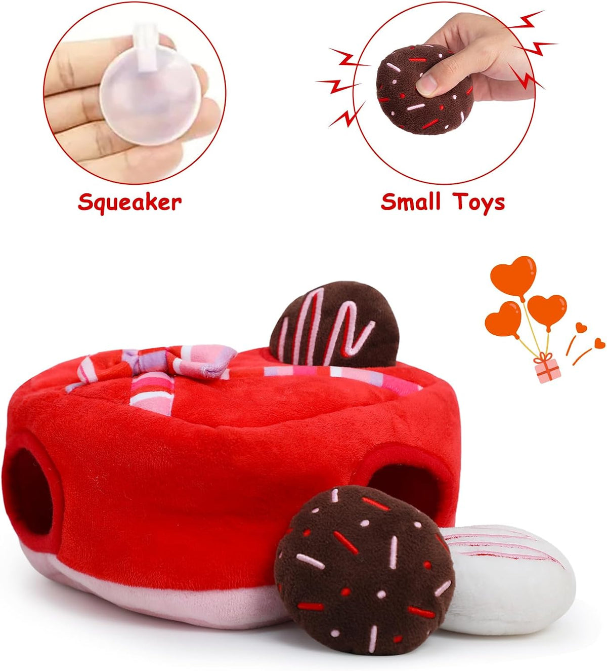 Hollypet Squeaky Hide and Seek Dog Toys for Small and Medium Dogs - Chocolate - image 3