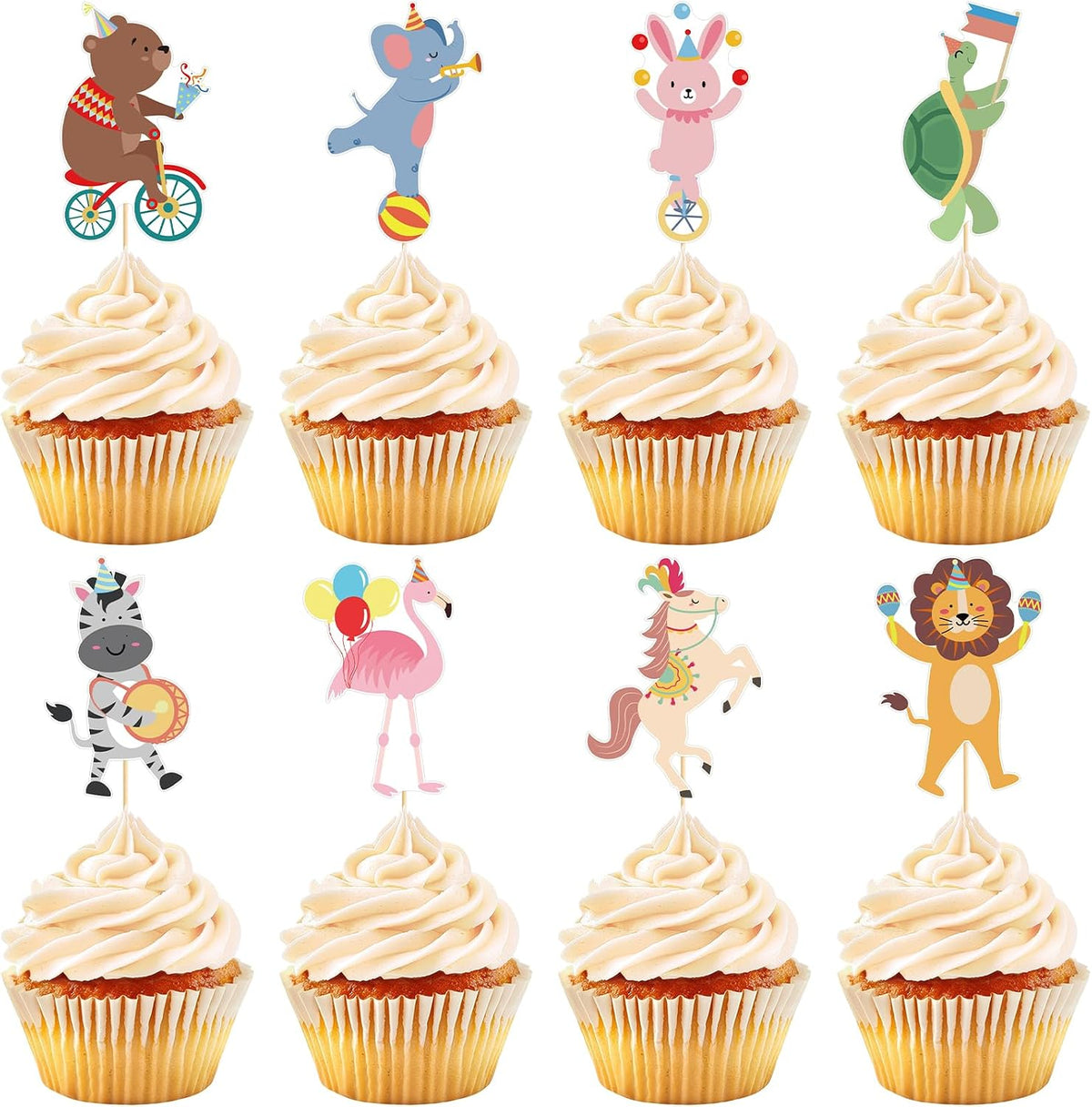 Adecortalk fall cupcake toppers, 48 glitter pumpkin, leaf and turkey picks in 8 designs - view 7