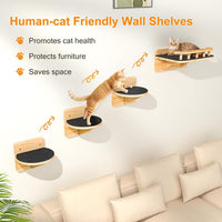 XiaZ Cat Wall Shelves, Corner Cat Shelf with 3 Wide Perch Steps - Rectangular - image 4