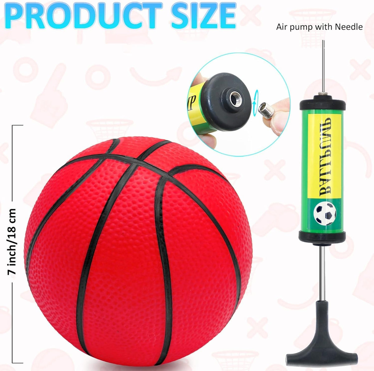 Oleitodh 42 piece colorful 5 inch mini basketball balls with air pump - view 18