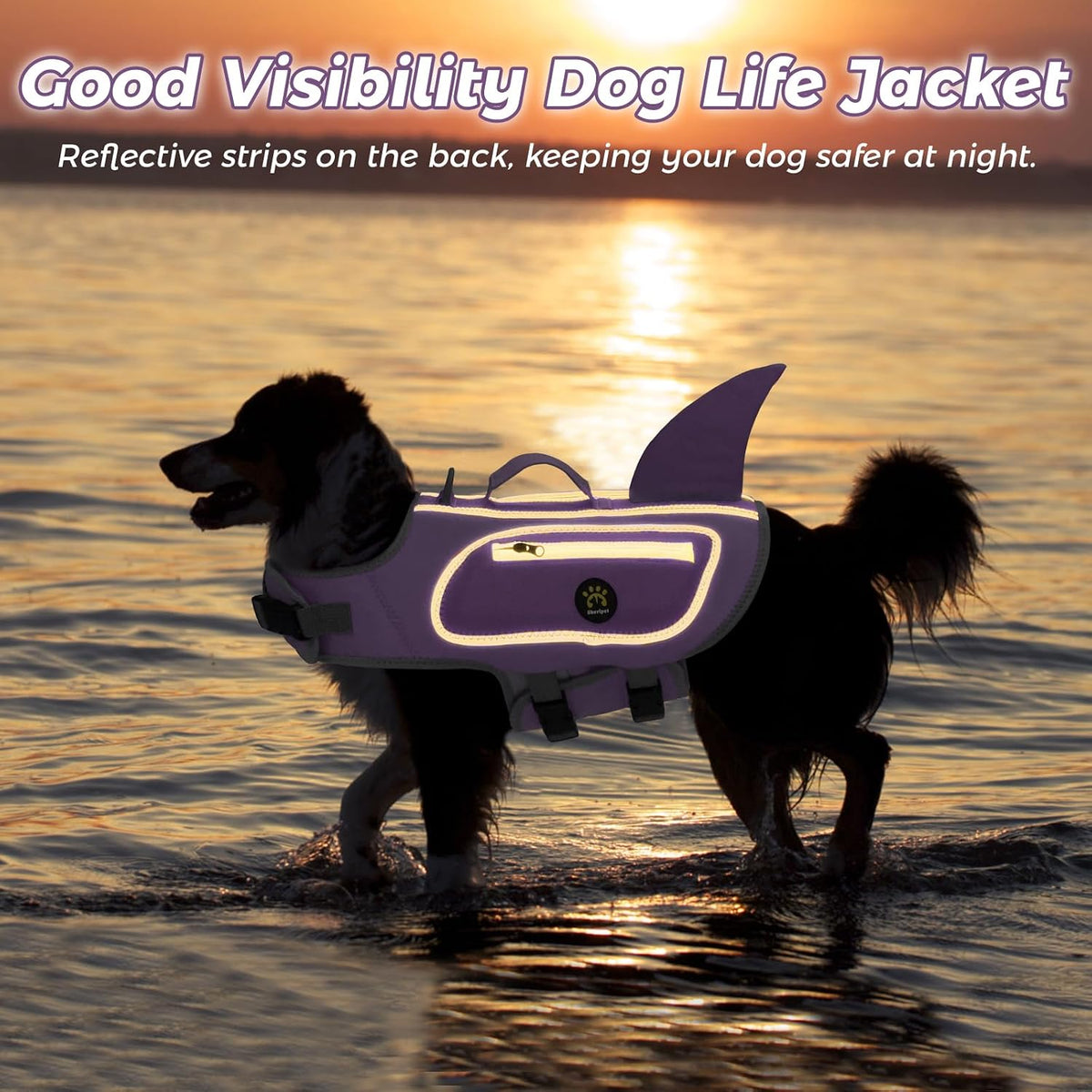 Dog Life Vests for Boating and Swimming, Dog Life Jacket – Essentials for Dogs - Lilac / Small - image 3