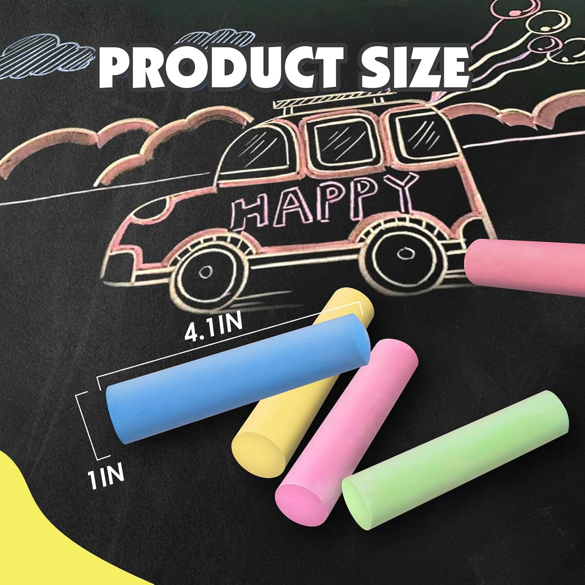 180PCS Sidewalk Chalks Set in 20 Colors, Non-Toxic - 180 - image 3
